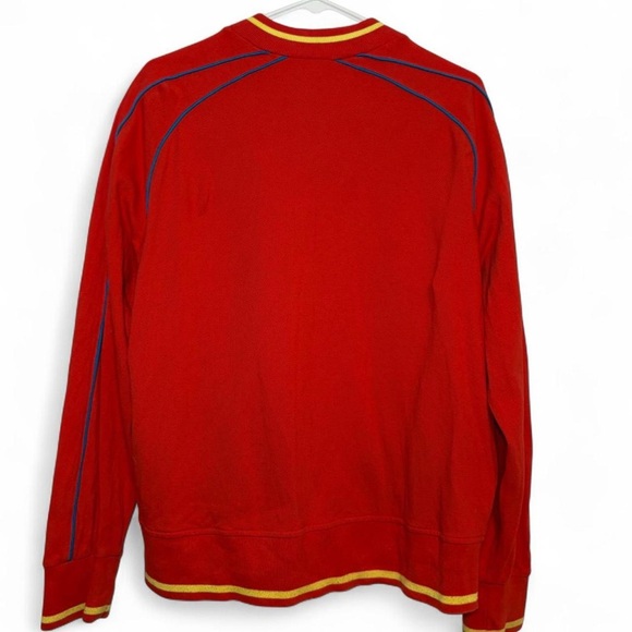 Puma rare retro 100% cotton red track jacket with blue and yellow piping - Picture 7 of 8